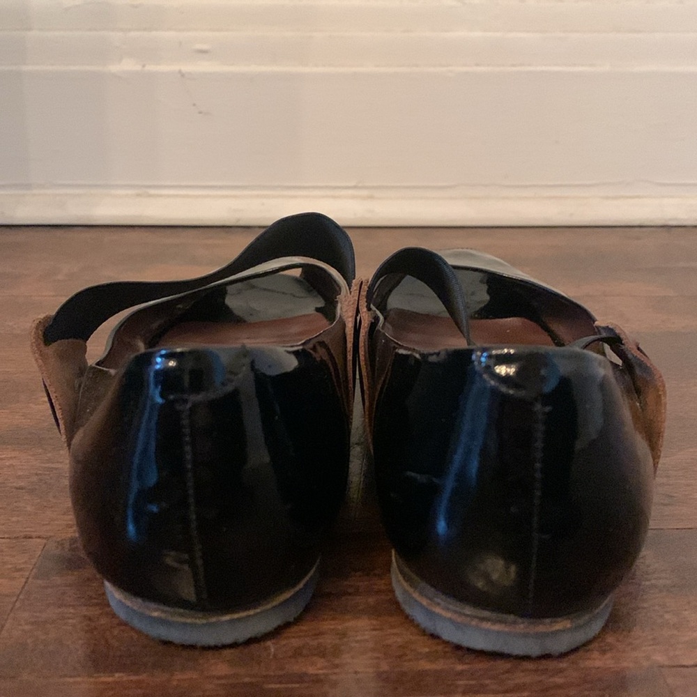 Marni Black Patent Leather Open Toe Ballet Flats Size 38.5 - Picture 3 of 7